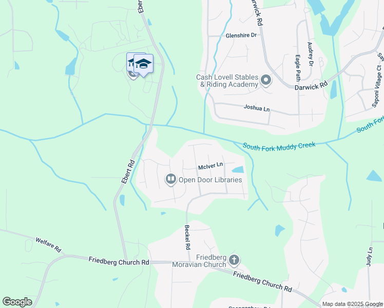 map of restaurants, bars, coffee shops, grocery stores, and more near 4620 Leprechaun Lane in Winston-Salem