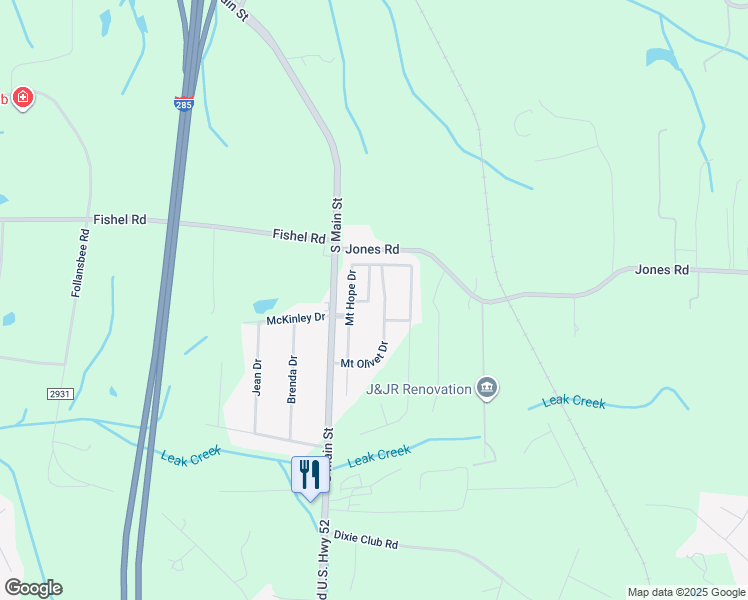 map of restaurants, bars, coffee shops, grocery stores, and more near 142 Larck Crest Lane in Winston-Salem