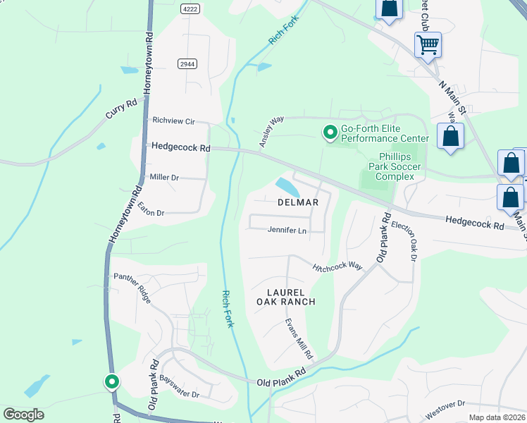 map of restaurants, bars, coffee shops, grocery stores, and more near 870 Hedgepath Terrace in High Point