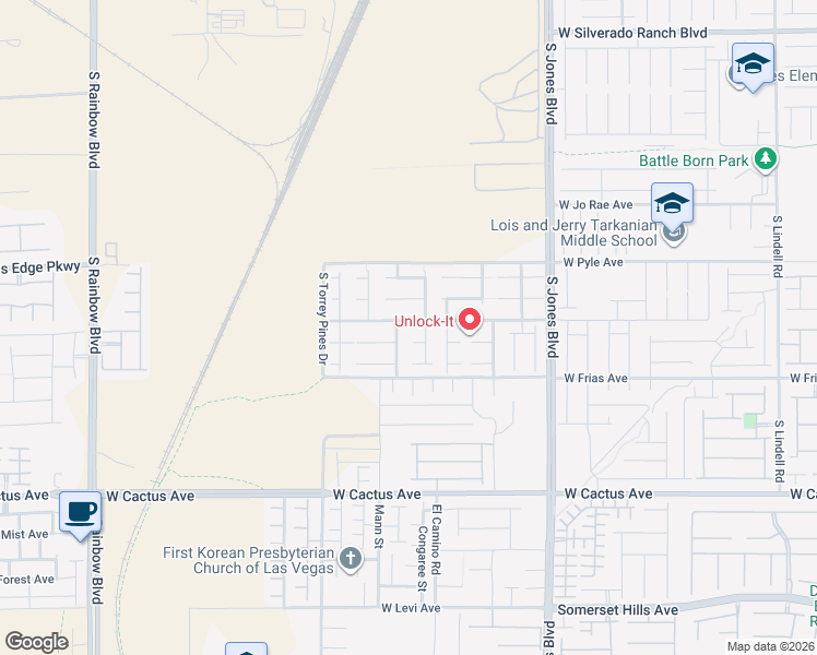 map of restaurants, bars, coffee shops, grocery stores, and more near 6358 West Haleh Avenue in Las Vegas