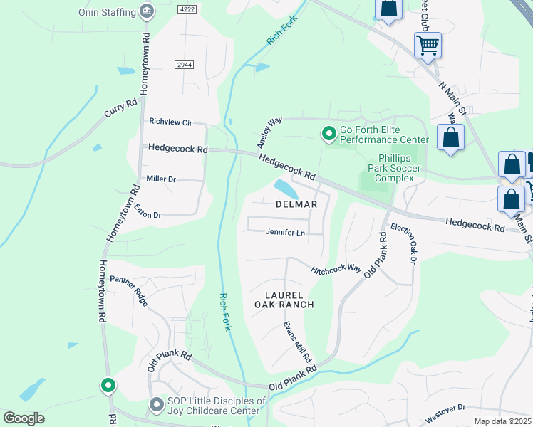 map of restaurants, bars, coffee shops, grocery stores, and more near 862 Hedgepath Terrace in High Point