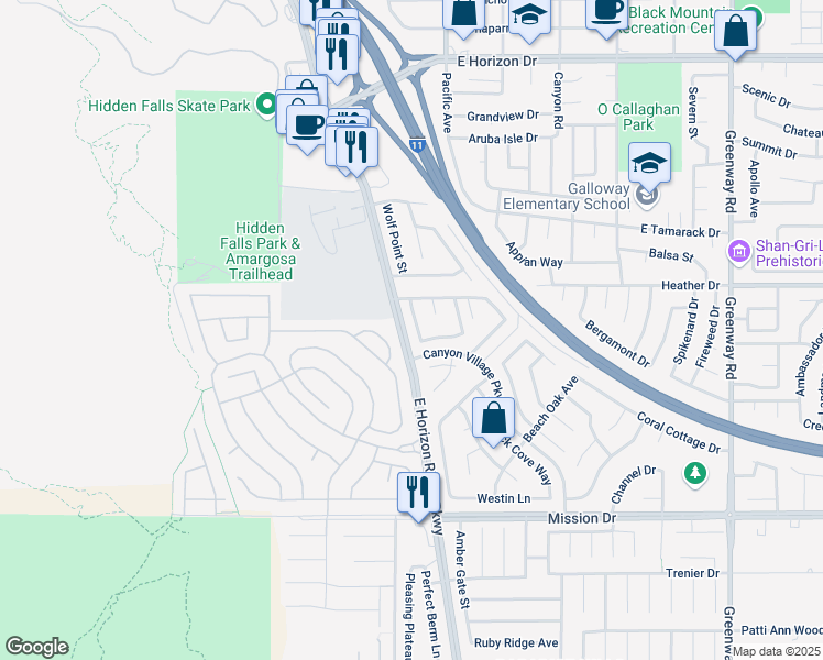map of restaurants, bars, coffee shops, grocery stores, and more near 805 Pine Flower Court in Henderson
