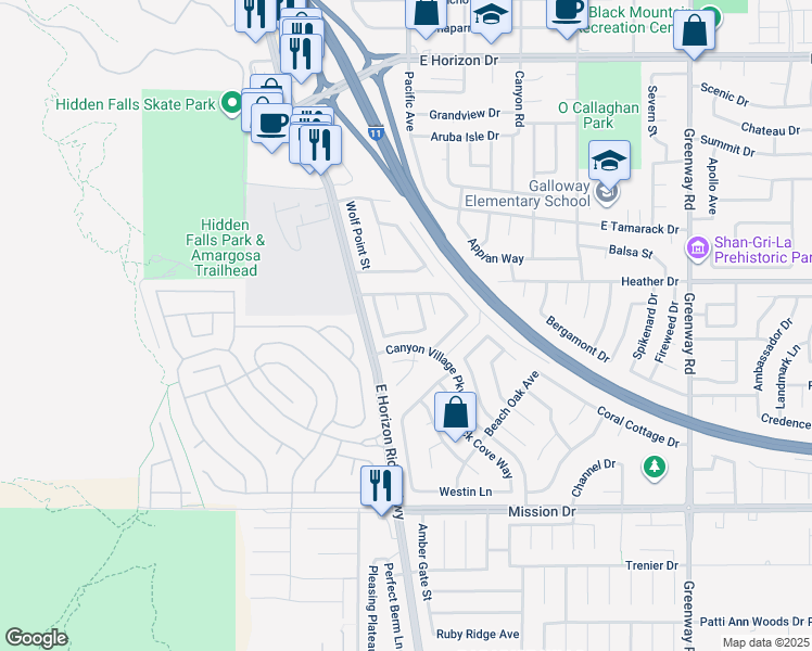 map of restaurants, bars, coffee shops, grocery stores, and more near 112 Dune Drift Road in Henderson