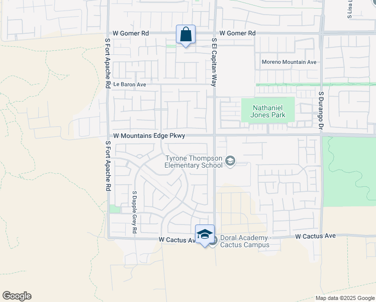 map of restaurants, bars, coffee shops, grocery stores, and more near 9092 National Park Drive in Las Vegas