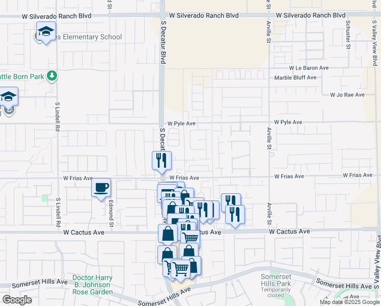 map of restaurants, bars, coffee shops, grocery stores, and more near 10213 Moonlit Meadow Court in Enterprise