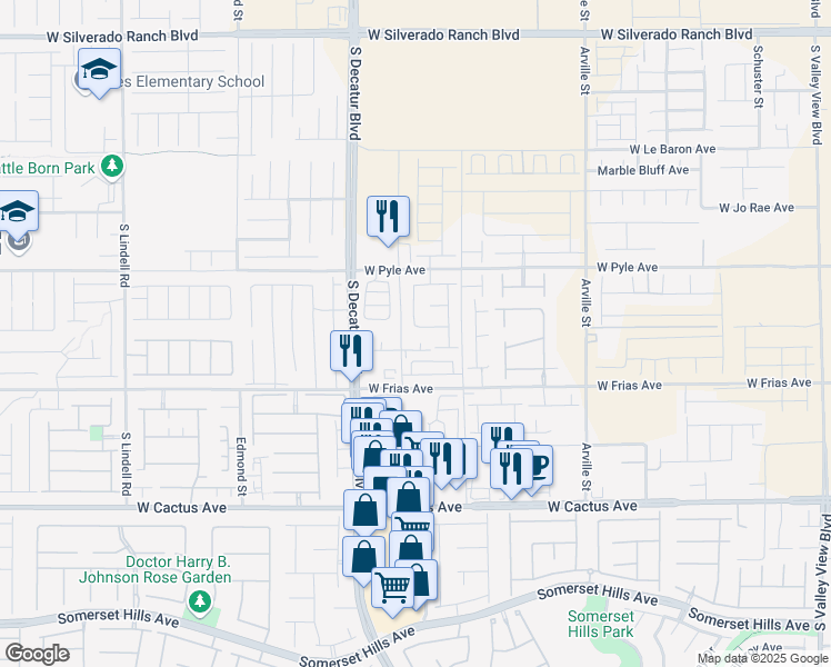map of restaurants, bars, coffee shops, grocery stores, and more near 10213 Moonlit Meadow Court in Enterprise