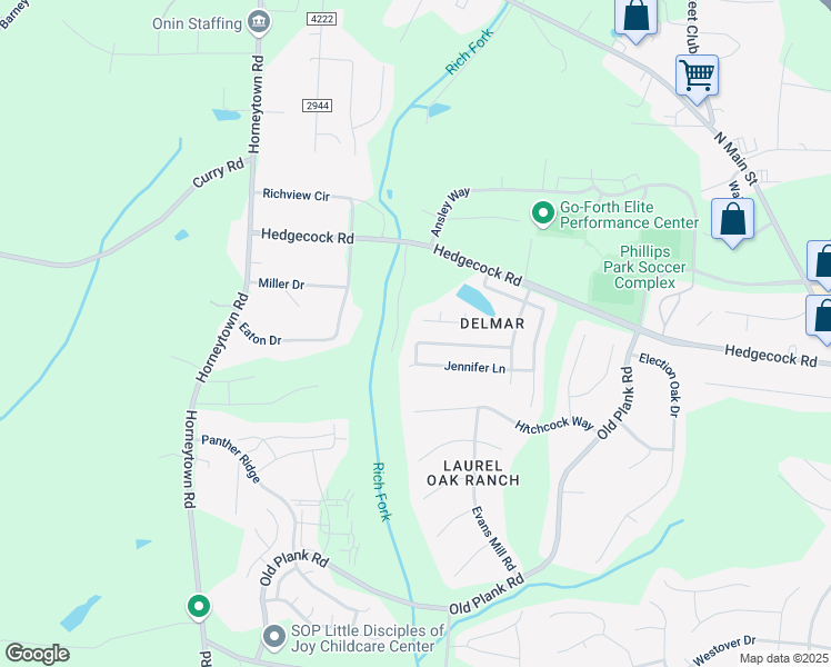 map of restaurants, bars, coffee shops, grocery stores, and more near 888 Hedgepath Terrace in High Point