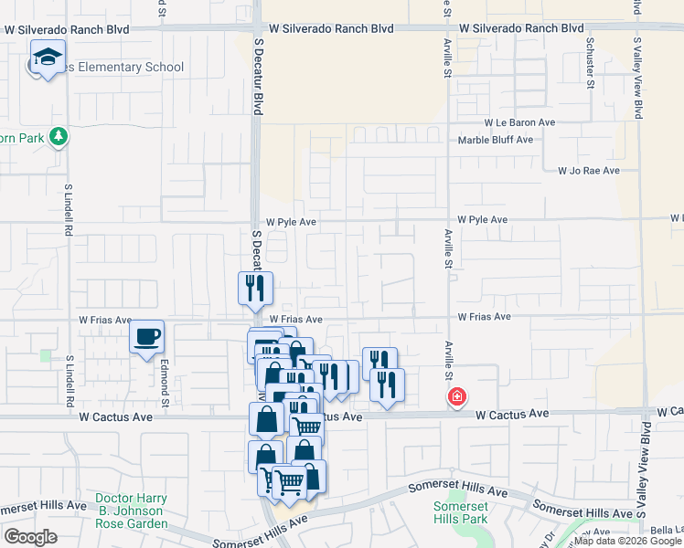 map of restaurants, bars, coffee shops, grocery stores, and more near 4649 Lake Noah Avenue in Las Vegas