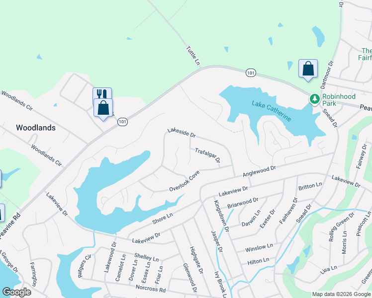 map of restaurants, bars, coffee shops, grocery stores, and more near 126 Trafalgar Drive in Crossville