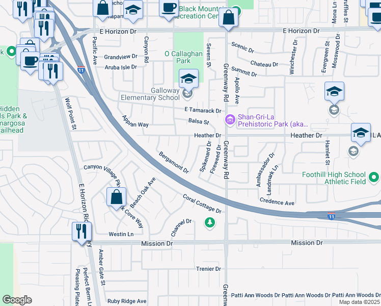 map of restaurants, bars, coffee shops, grocery stores, and more near 809 Crabapple Drive in Henderson