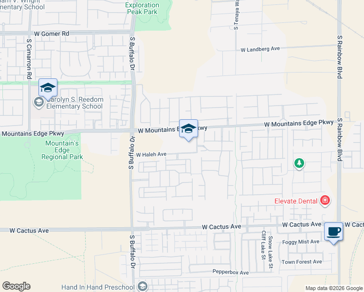 map of restaurants, bars, coffee shops, grocery stores, and more near Marnie Street in Las Vegas