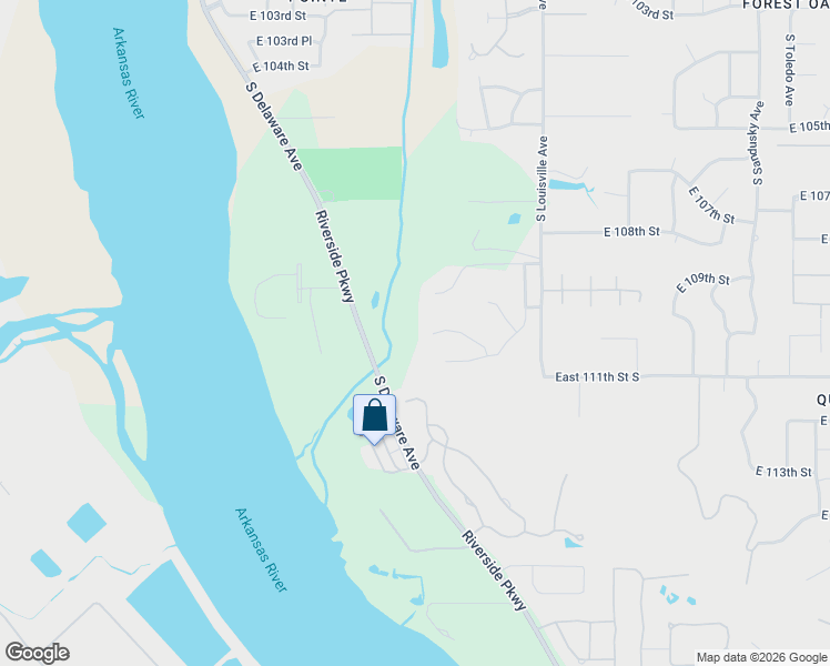 map of restaurants, bars, coffee shops, grocery stores, and more near 11005 South Jamestown Avenue in Tulsa