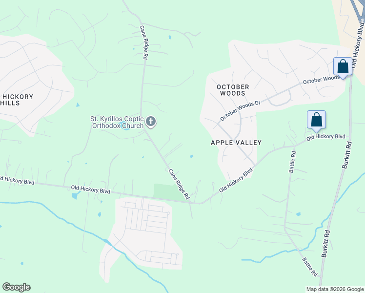 map of restaurants, bars, coffee shops, grocery stores, and more near 6010 Cane Ridge Road in Nashville