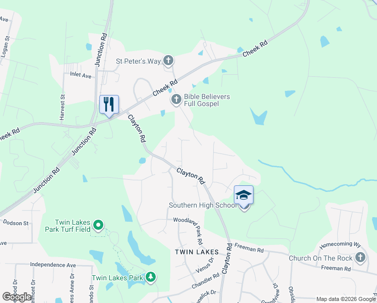 map of restaurants, bars, coffee shops, grocery stores, and more near 638 Hurley Road in Durham