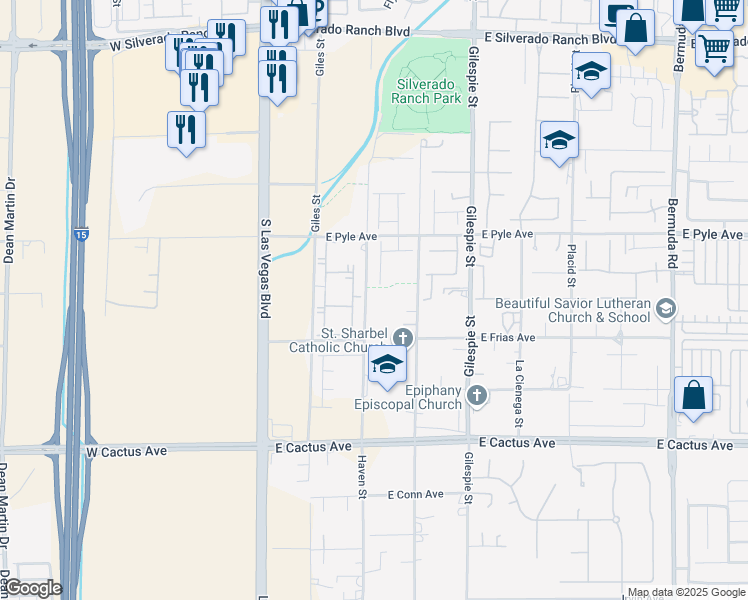 map of restaurants, bars, coffee shops, grocery stores, and more near in Las Vegas