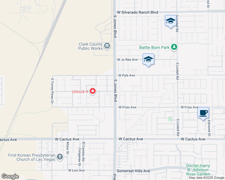 map of restaurants, bars, coffee shops, grocery stores, and more near 6106 West Haleh Avenue in Las Vegas