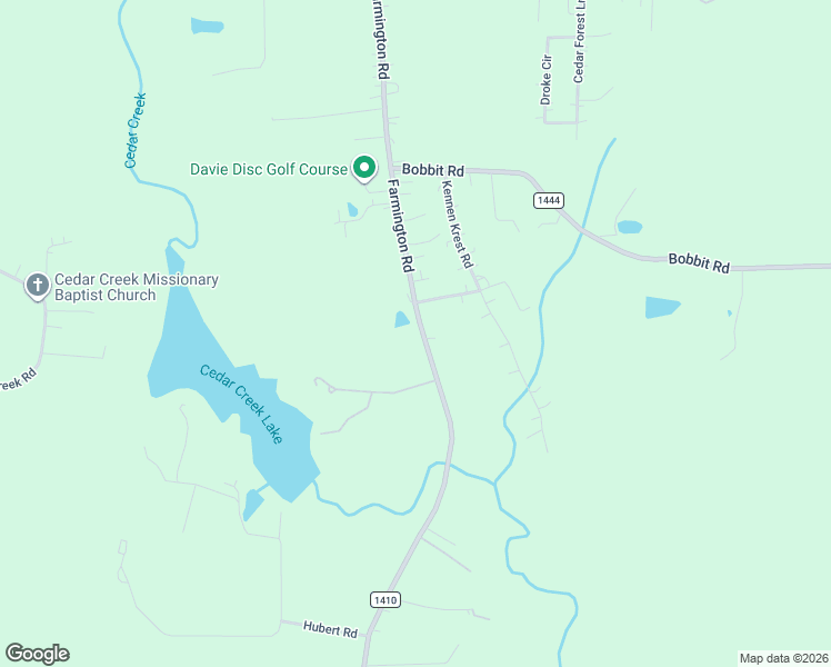 map of restaurants, bars, coffee shops, grocery stores, and more near 1597 Farmington Road in Mocksville