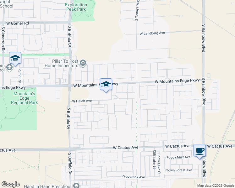 map of restaurants, bars, coffee shops, grocery stores, and more near 10173 Fluffy Fox Court in Las Vegas