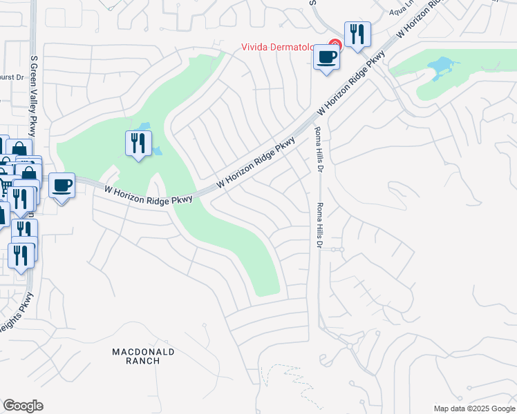 map of restaurants, bars, coffee shops, grocery stores, and more near 558 Carmel Mesa Drive in Henderson