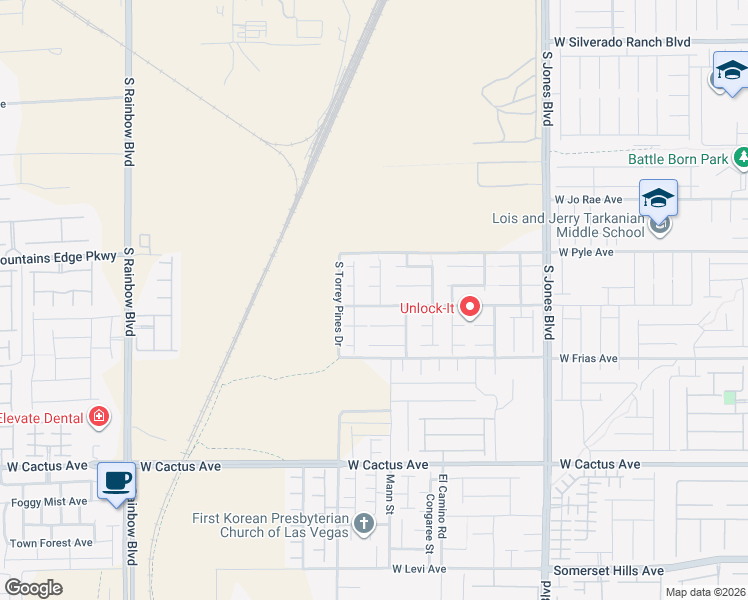 map of restaurants, bars, coffee shops, grocery stores, and more near 6426 West Haleh Avenue in Las Vegas