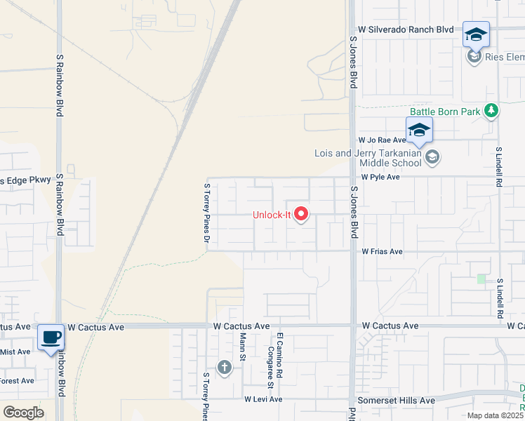 map of restaurants, bars, coffee shops, grocery stores, and more near 6358 West Haleh Avenue in Las Vegas