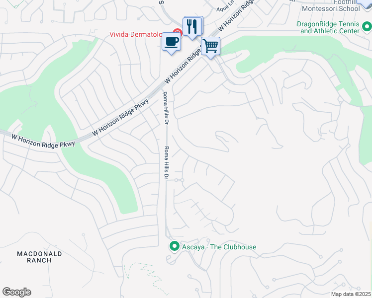 map of restaurants, bars, coffee shops, grocery stores, and more near 1788 Amarone Way in Henderson