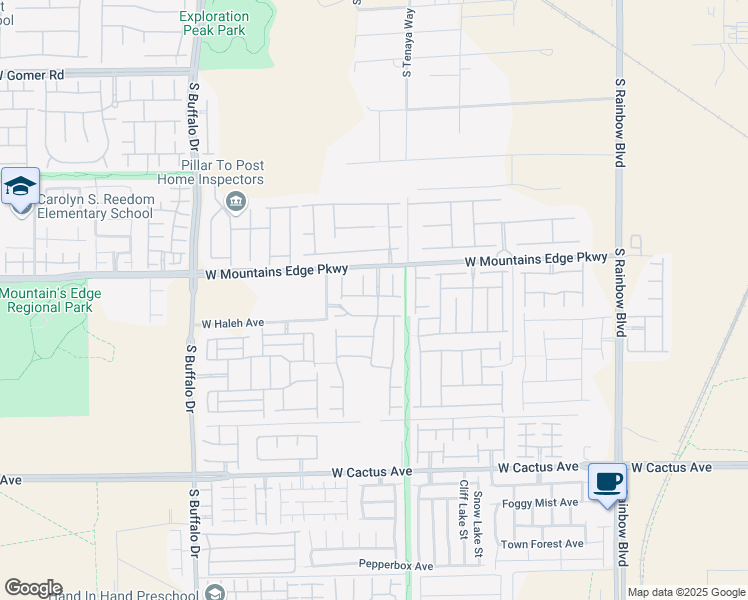 map of restaurants, bars, coffee shops, grocery stores, and more near 7425 Glorious Sun Drive in Las Vegas