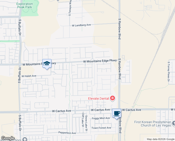 map of restaurants, bars, coffee shops, grocery stores, and more near 10152 Springside Street in Las Vegas