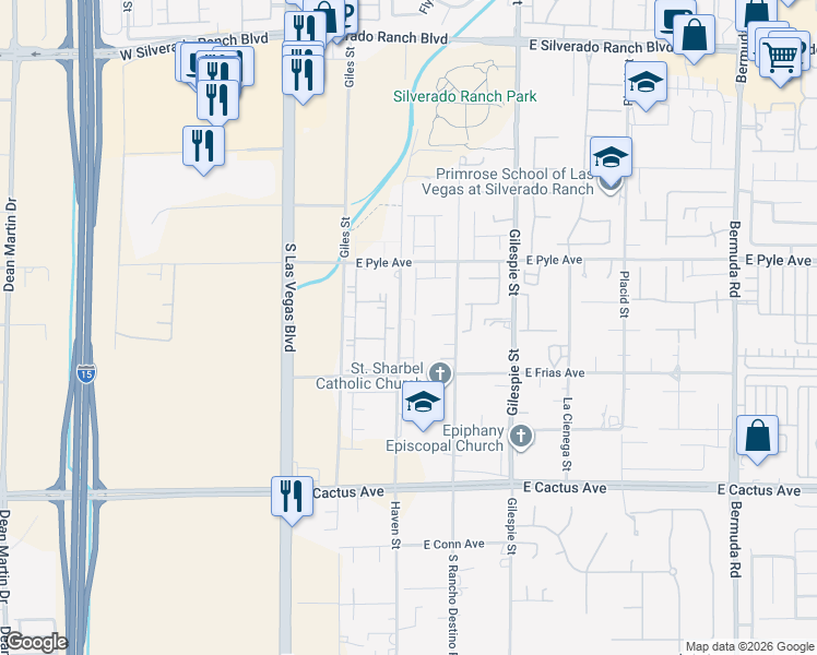 map of restaurants, bars, coffee shops, grocery stores, and more near 10217 Tumbaga Street in Las Vegas