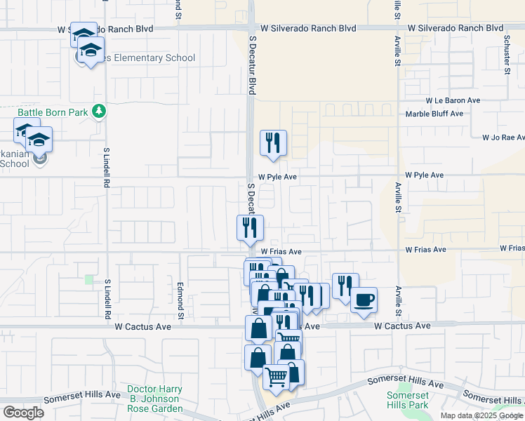 map of restaurants, bars, coffee shops, grocery stores, and more near 4861 Currant Ridge Avenue in Las Vegas