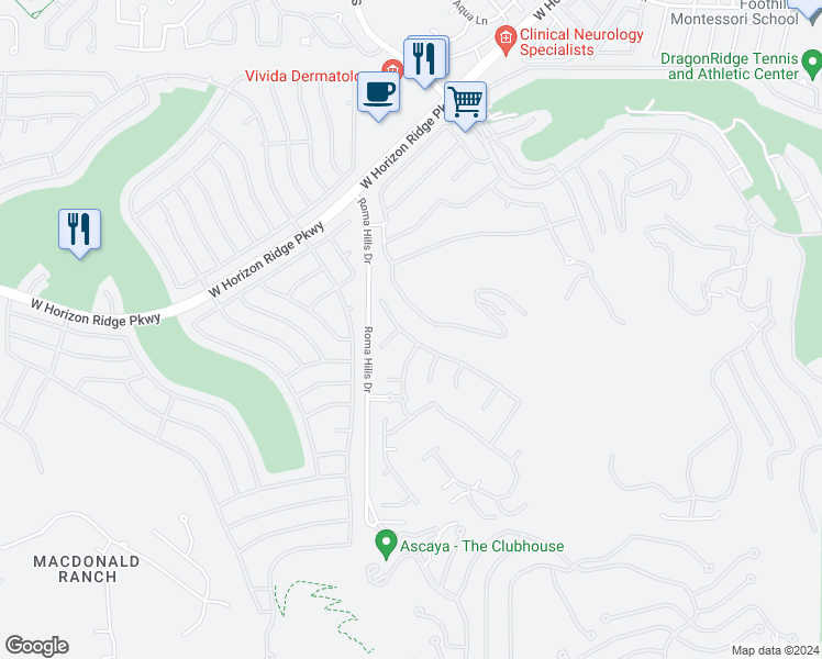 map of restaurants, bars, coffee shops, grocery stores, and more near 1788 Amarone Way in Henderson