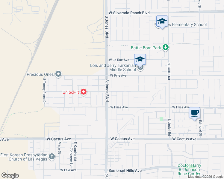 map of restaurants, bars, coffee shops, grocery stores, and more near 6106 West Haleh Avenue in Las Vegas