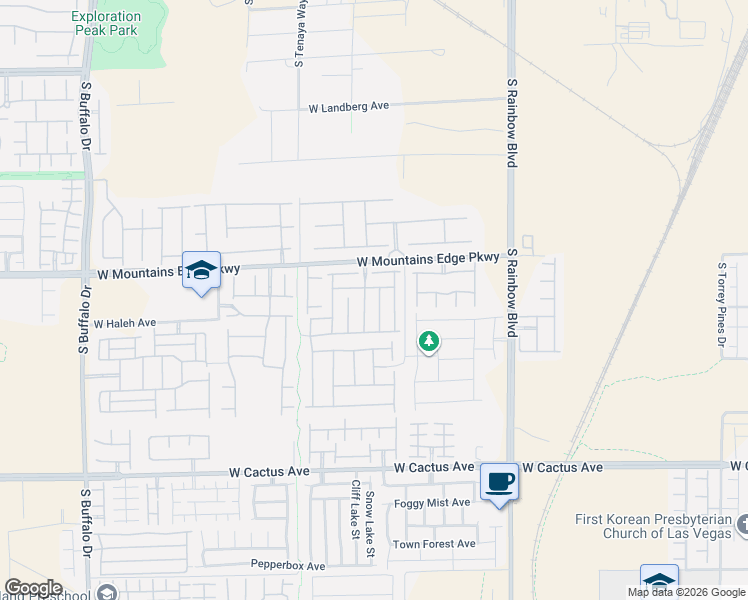 map of restaurants, bars, coffee shops, grocery stores, and more near 10152 Springside Street in Las Vegas