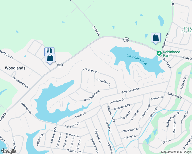 map of restaurants, bars, coffee shops, grocery stores, and more near 126 Trafalgar Drive in Crossville