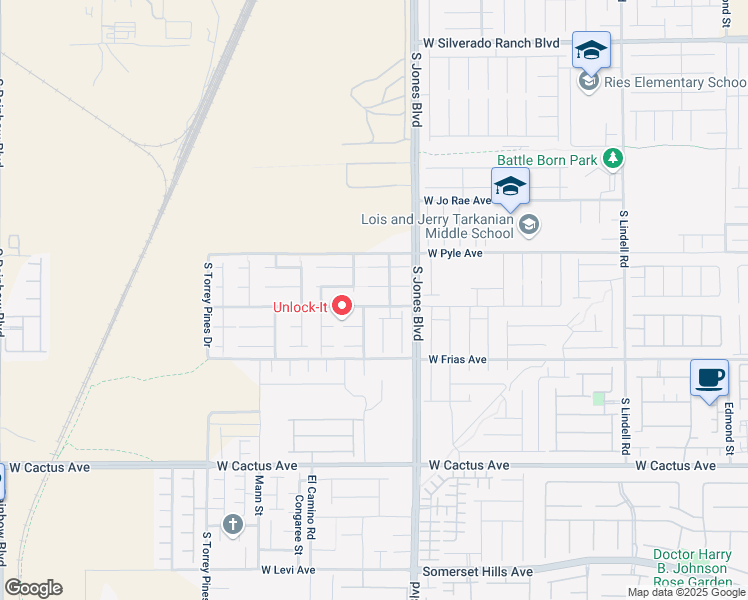 map of restaurants, bars, coffee shops, grocery stores, and more near 6176 West Haleh Avenue in Las Vegas