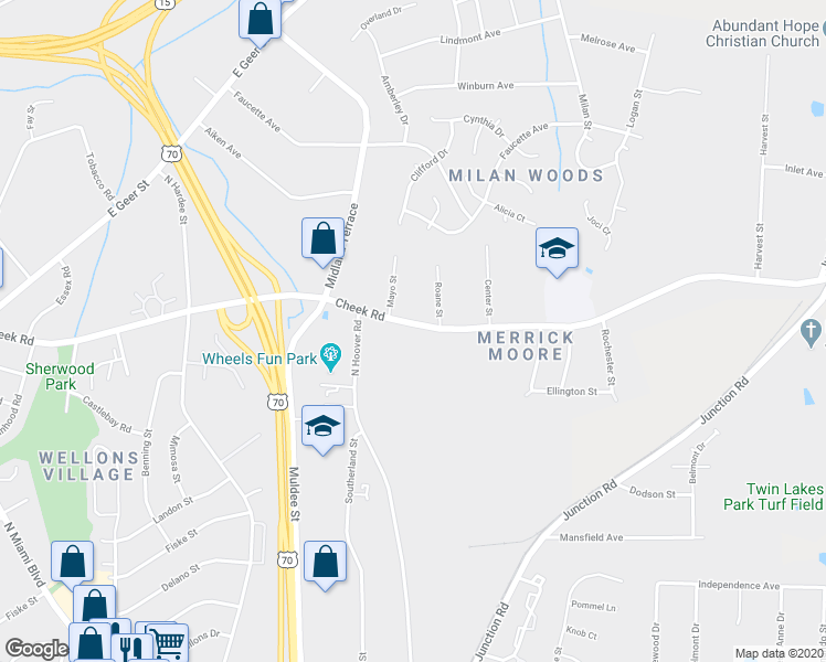 map of restaurants, bars, coffee shops, grocery stores, and more near 2124 Cheek Rd in Durham