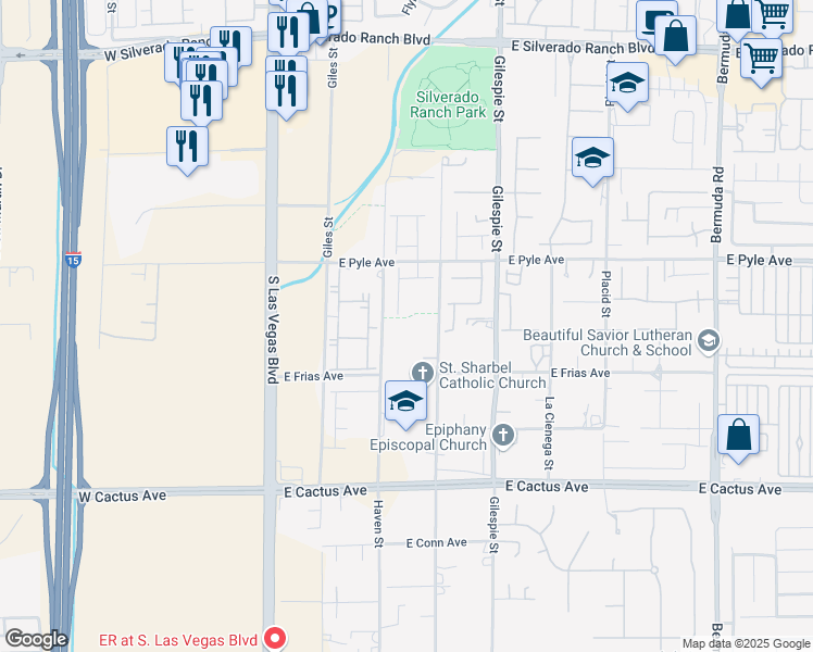 map of restaurants, bars, coffee shops, grocery stores, and more near in Las Vegas