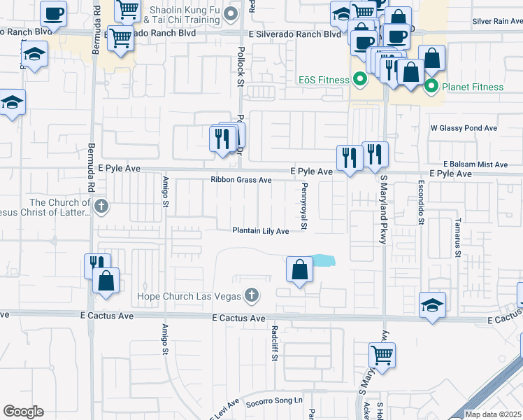 map of restaurants, bars, coffee shops, grocery stores, and more near 10212 Lemon Thyme Street in Las Vegas