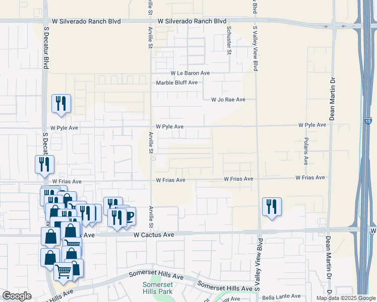 map of restaurants, bars, coffee shops, grocery stores, and more near 4171 Scarlet Cob Avenue in Las Vegas