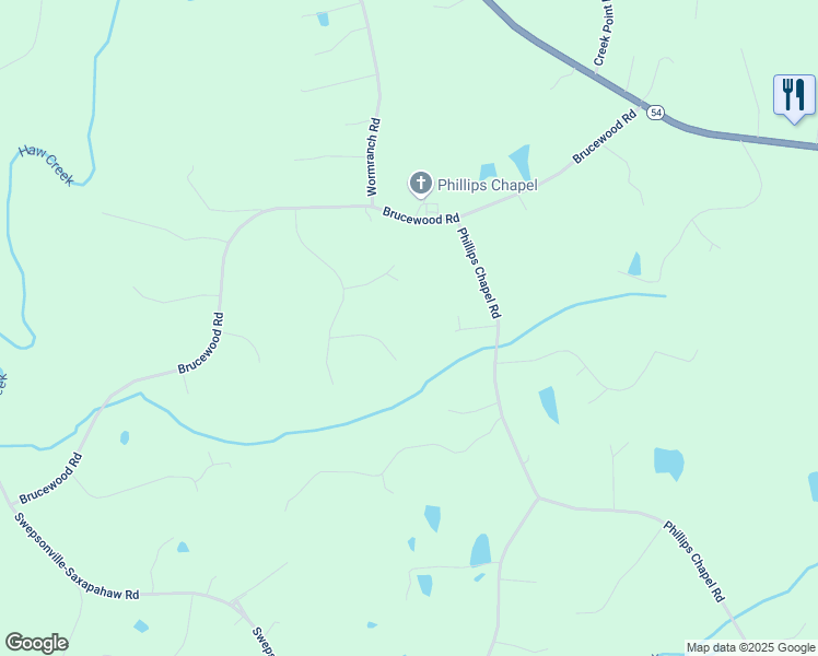 map of restaurants, bars, coffee shops, grocery stores, and more near 1717 Old Carriage Ct in Haw River