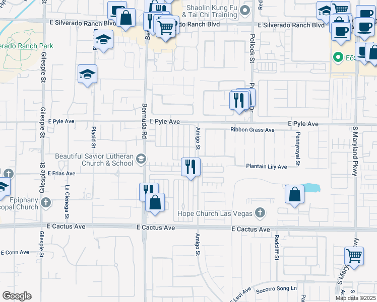 map of restaurants, bars, coffee shops, grocery stores, and more near 10209 Rolling Tree Street in Las Vegas