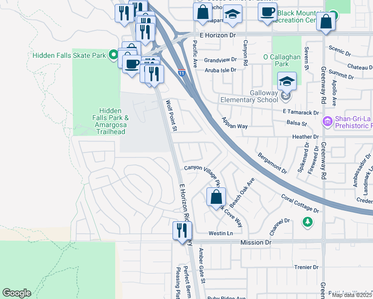 map of restaurants, bars, coffee shops, grocery stores, and more near 805 Pine Flower Court in Henderson