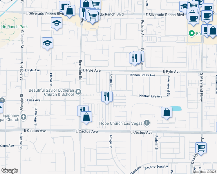 map of restaurants, bars, coffee shops, grocery stores, and more near 10209 Rolling Tree Street in Las Vegas