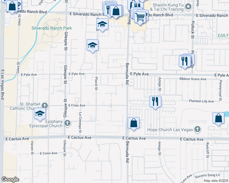 map of restaurants, bars, coffee shops, grocery stores, and more near 356 Brabant Avenue in Las Vegas