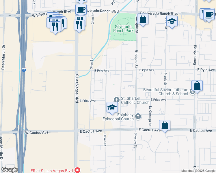 map of restaurants, bars, coffee shops, grocery stores, and more near in Las Vegas