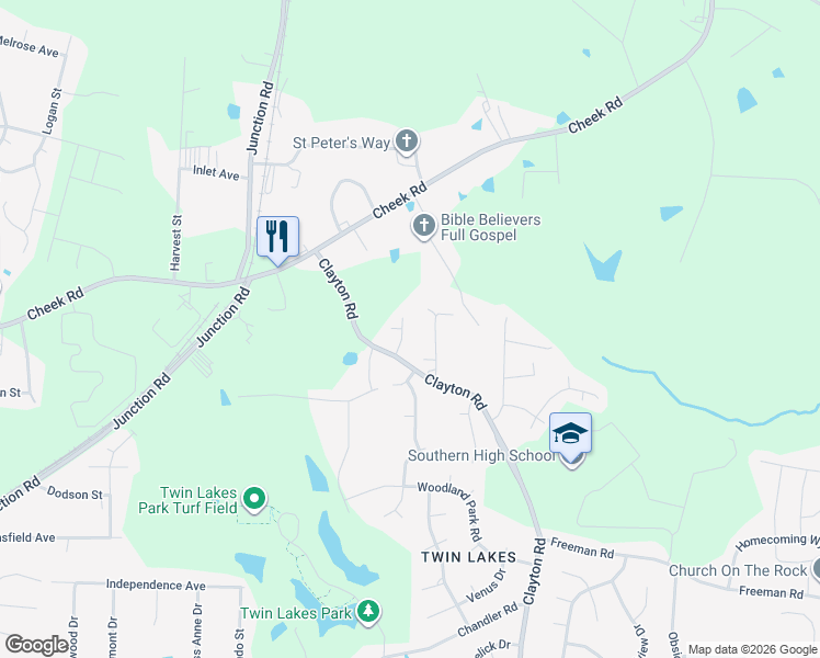 map of restaurants, bars, coffee shops, grocery stores, and more near 610 Pearl Knoll Circle in Durham