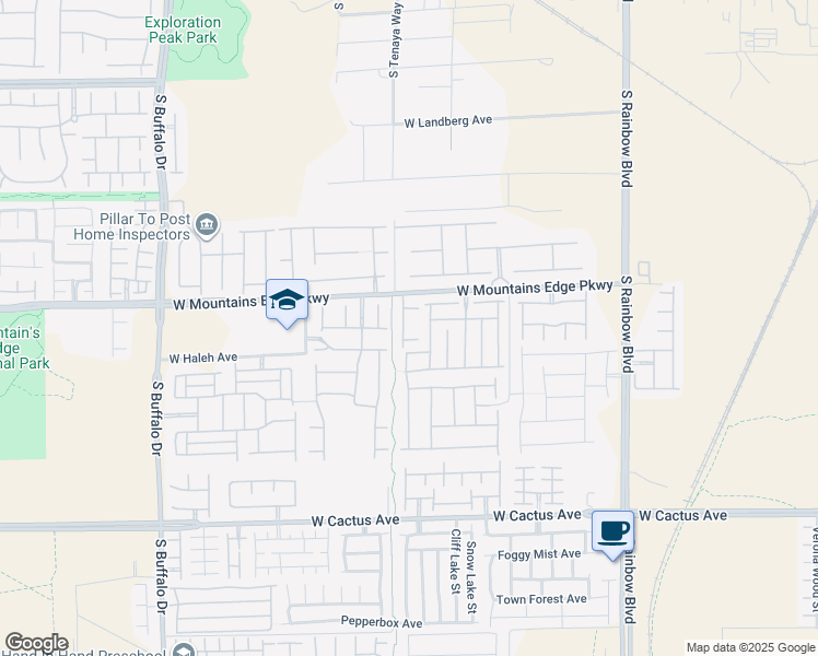 map of restaurants, bars, coffee shops, grocery stores, and more near 10152 South Tenaya Meadows Street in Las Vegas