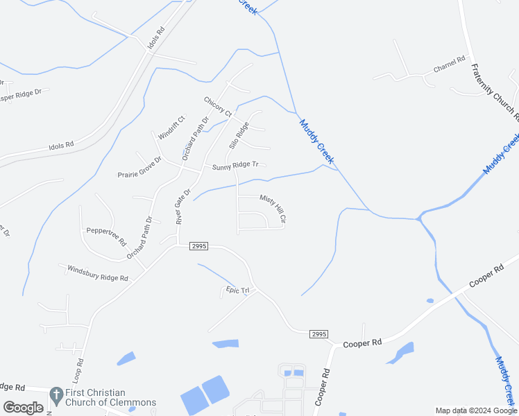 map of restaurants, bars, coffee shops, grocery stores, and more near 5751 Midstream Circle in Clemmons