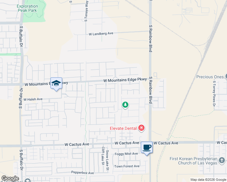 map of restaurants, bars, coffee shops, grocery stores, and more near 10157 Vickers Street in Las Vegas