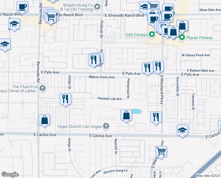 map of restaurants, bars, coffee shops, grocery stores, and more near 10212 Lemon Thyme Street in Las Vegas